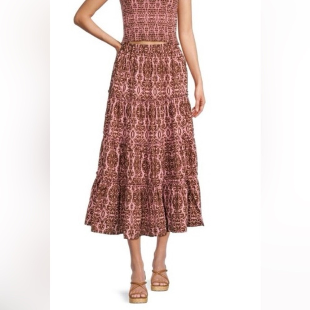 O.P.T Tuckernuck- Calypso 100% cotton tiered/gathered maxi skirt- size xs